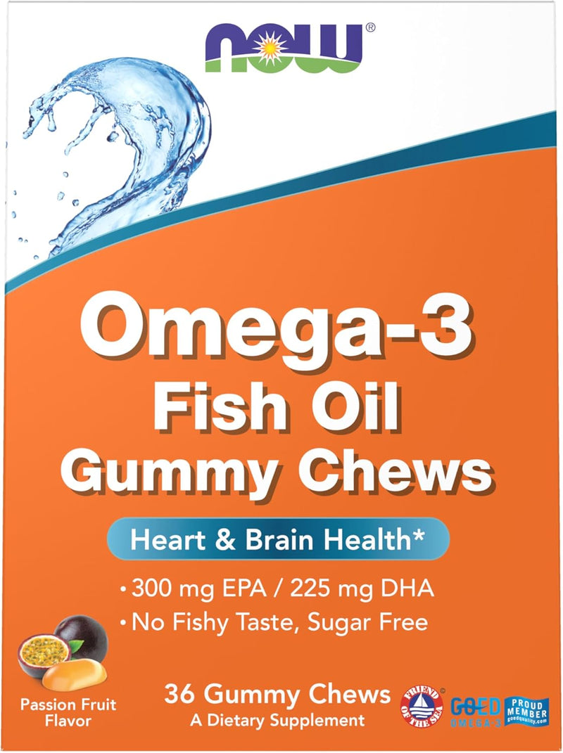 Omega-3 Fish Oil - 36 Gummy Chews Passion Fruit Flavor by NOW