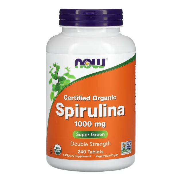 Certified Organic Spirulina 1,000 mg, 240 Tablets by NOW