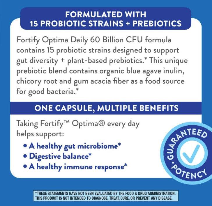 Fortify® Optima® Advanced Care 60 Billion Probiotic + Prebiotics, 30 Capsules, by Nature&