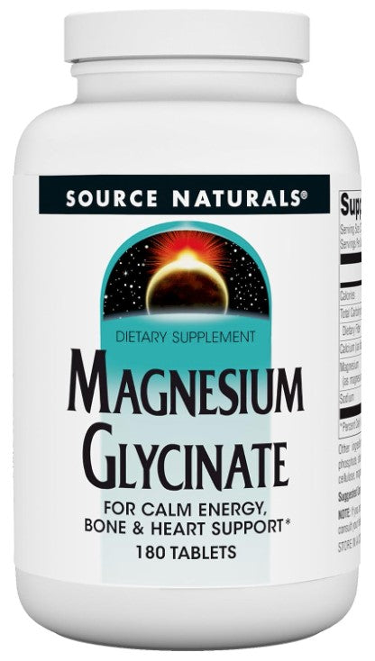 Magnesium Glycinate 200 mg 180 Tablets, by Source Naturals