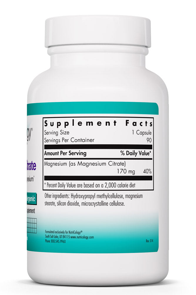 Magnesium Citrate 90 Vegetarian Capsules by Nutricology best price