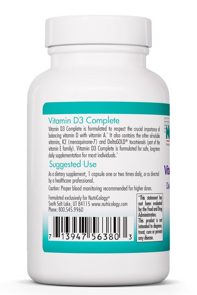 Vitamin D3 Complete 60 Fish Gelatin Capsules by Nutricology best price