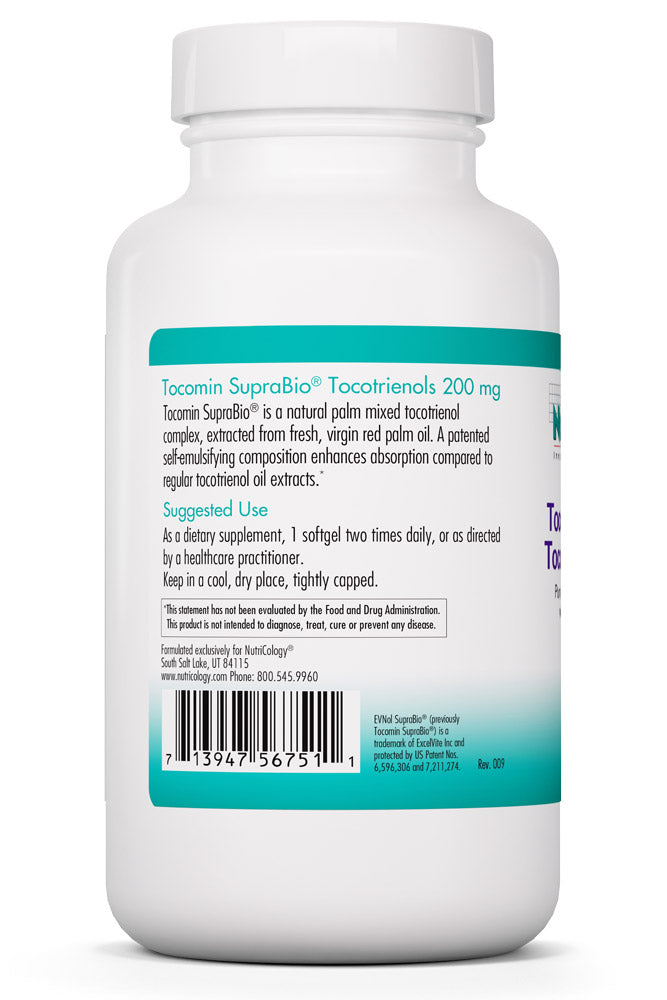 Tocomin SupraBio Tocotrienols 200 mg 120 Softgels by Nutricology best price