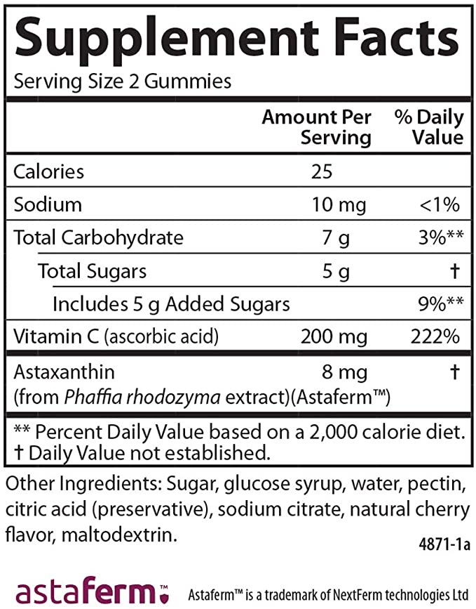 Astaxanthin with Vitamin C - 90 Gummies, by Carlson Labs