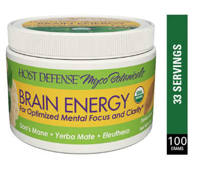 Host Defense MycoBotanicals Brain Energy Powder, 3.5oz (100g)