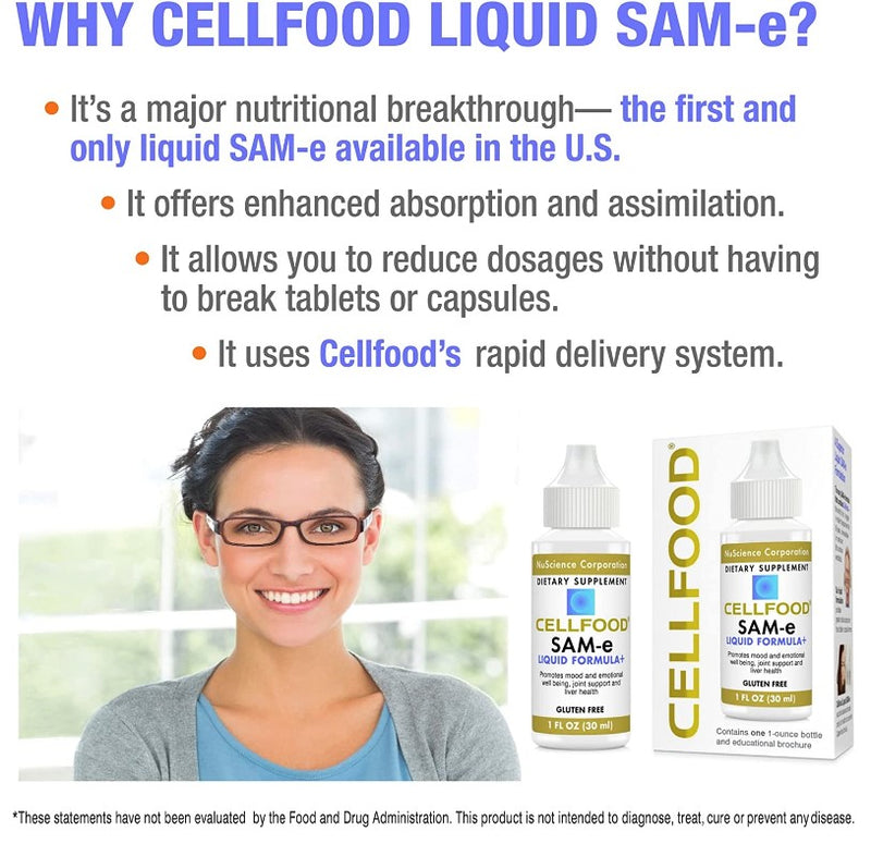 Cellfood SAM-e Liquid Formula+ 1 fl oz (30ml), by Lumina Health