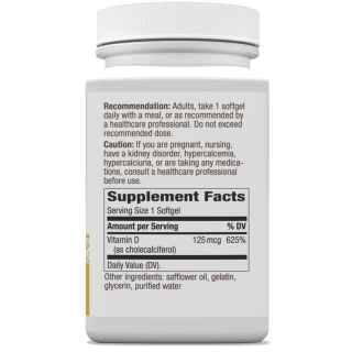 Vitamin D3 125 mcg (5,000 IU) 240 Softgels by Nature&