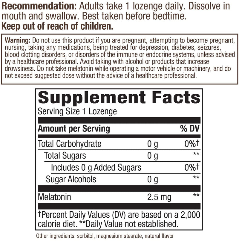 Melatonin Lozenge 2.5 mg 100 Lozenges