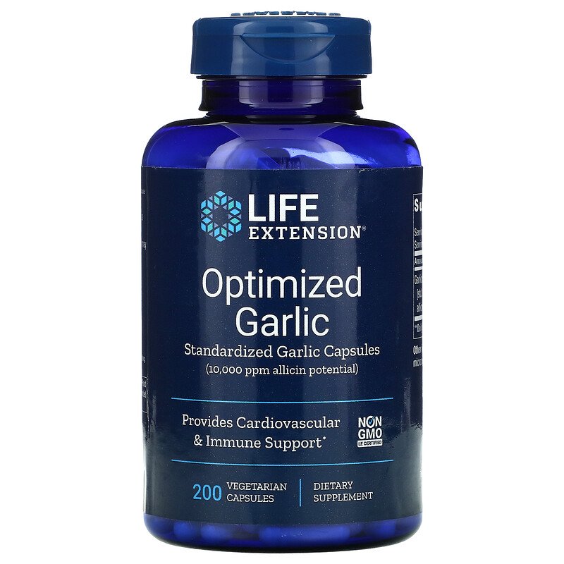 Optimized Garlic Standardized Garlic Caps 200 Vegetarian Capsules