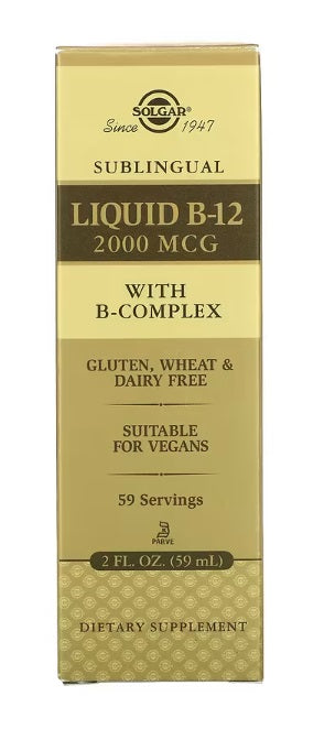 Sublingual Liquid B-12 2,000 mcg 2 fl oz (59 ml)