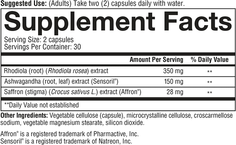 Saffron Advanced with Rhodiola- 60 Vegetarian Capsules by youtheory