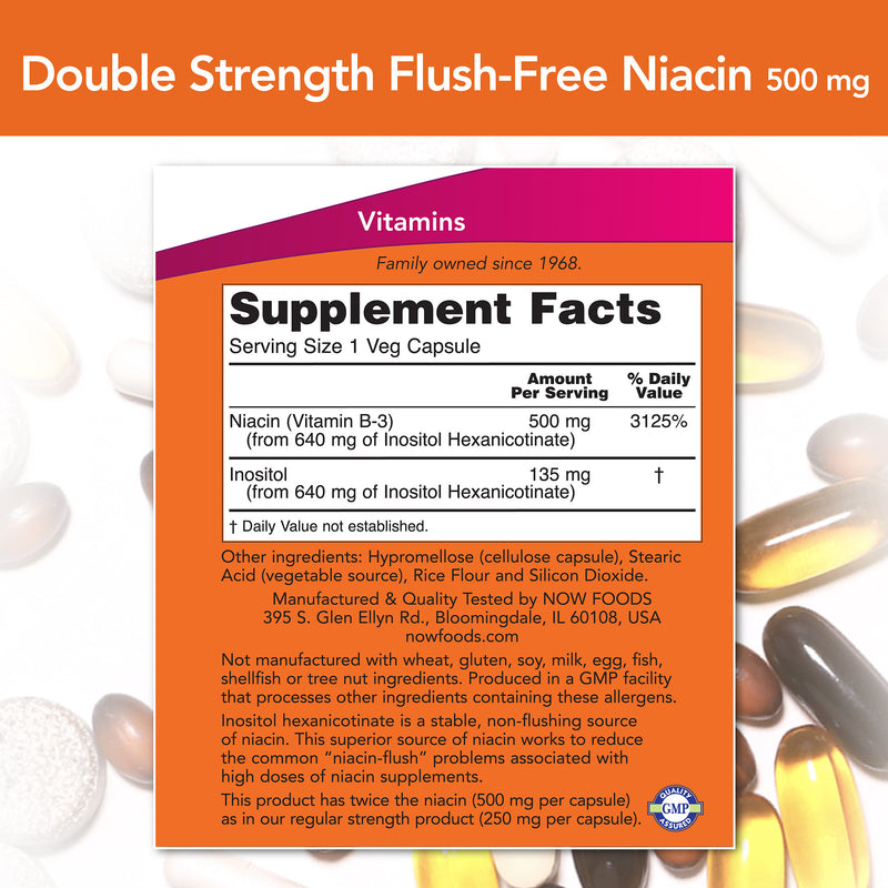 Double Strength Flush-Free Niacin 500 mg 90 Veg Capsules