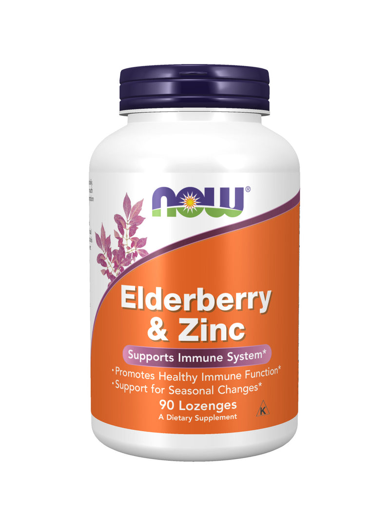 Elderberry & Zinc 90 Lozenges | By Now Foods - Best Price