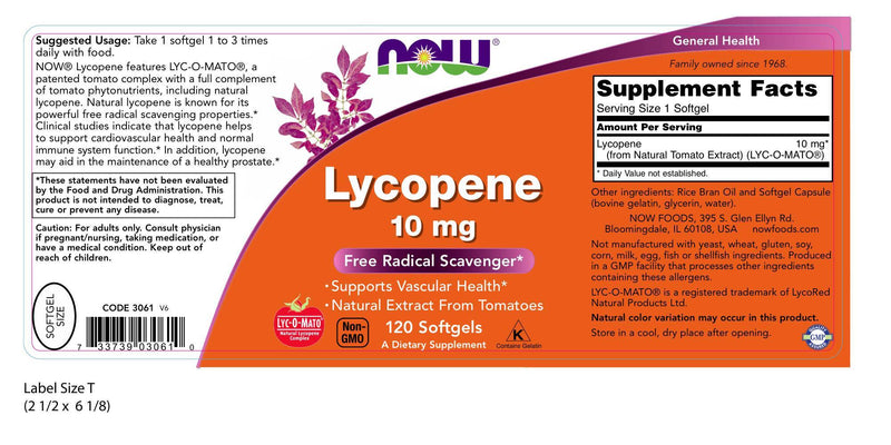 Lycopene 10 mg 120 Softgels