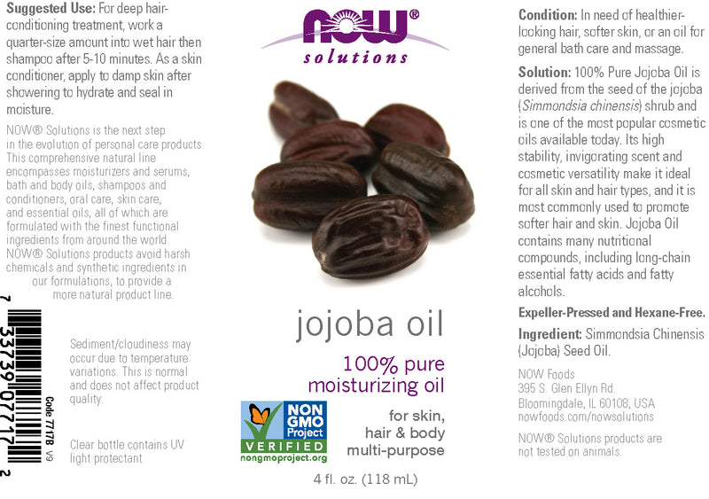 Now Solutions - Jojoba Oil 4 fl oz (118 ml)