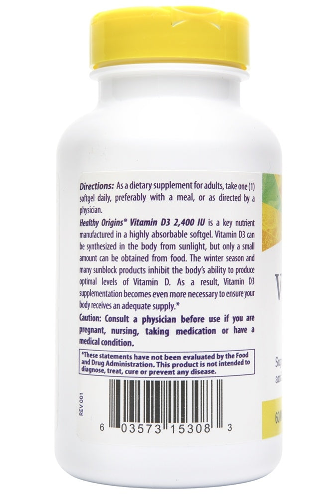 Vitamin D3 2,400 IU 360 Softgels by Healthy Origins best price