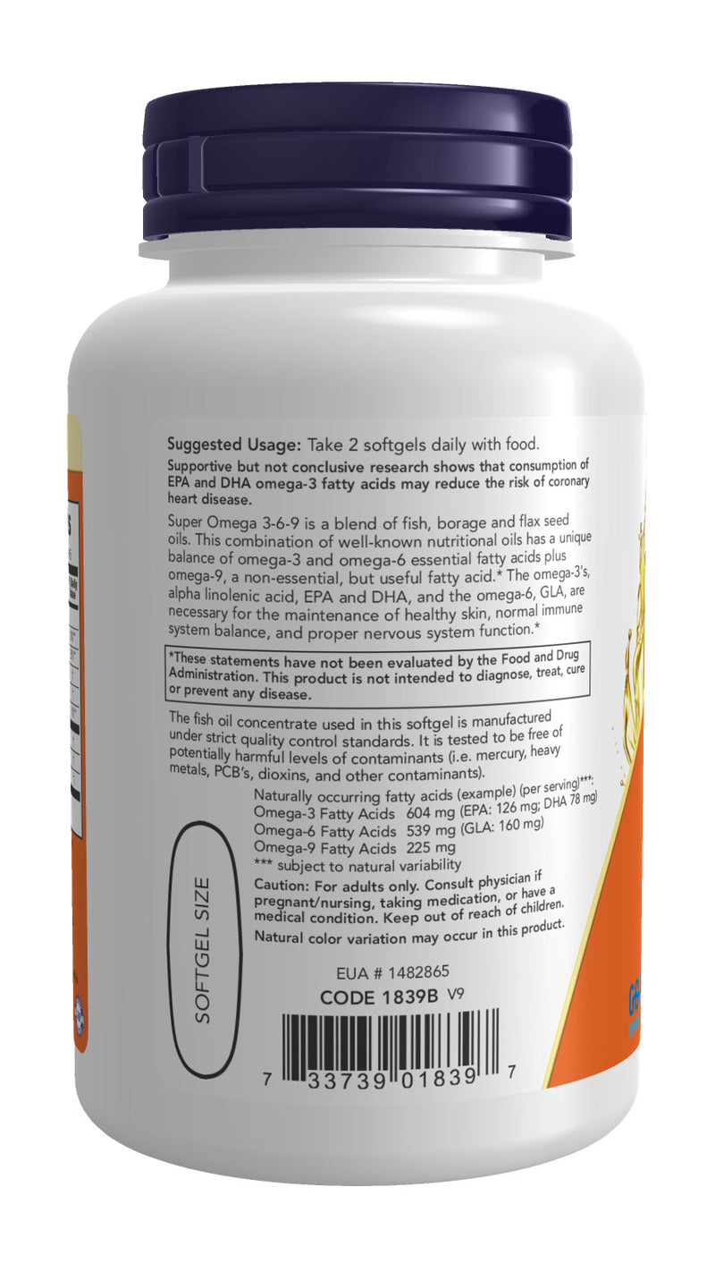 Super Omega 3-6-9 1200 mg 90 Softgels