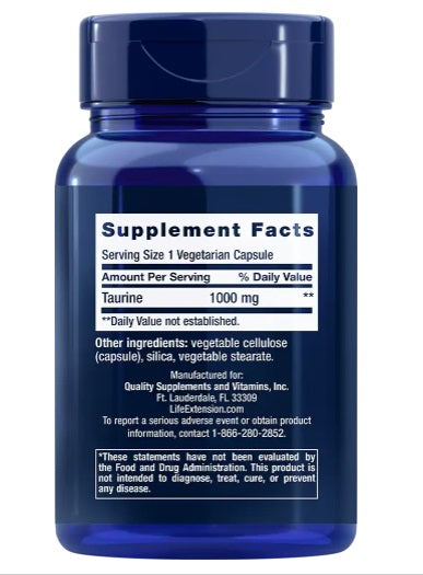 Taurine 1000 mg 90 Vegetarian Capsules