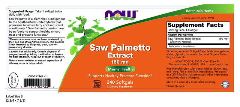 Saw Palmetto Extract 160 mg 240 Softgels