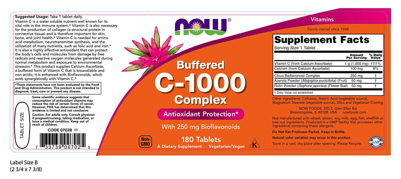 Buffered C-1000 Complex 180 Tablets