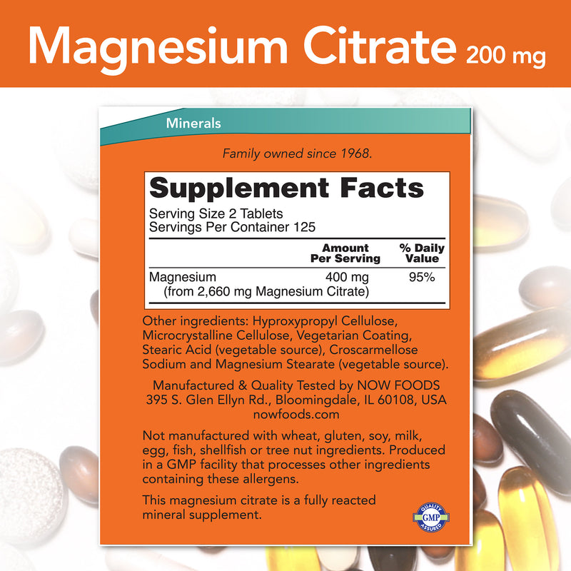 Magnesium Citrate 200 mg 250 Tablets