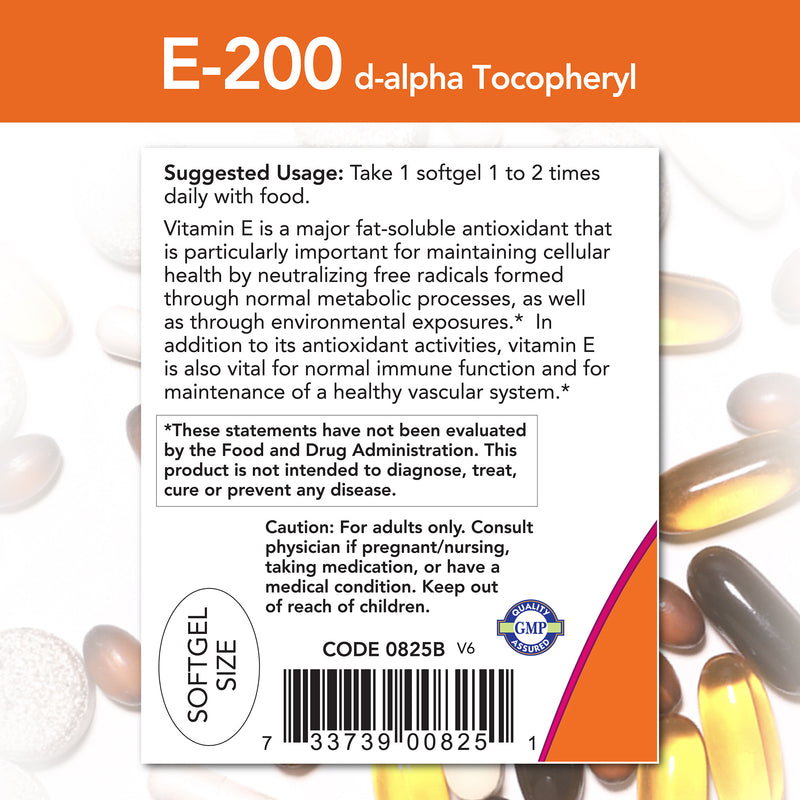 Natural E-200 d-alpha Tocopheryl 100 Softgels